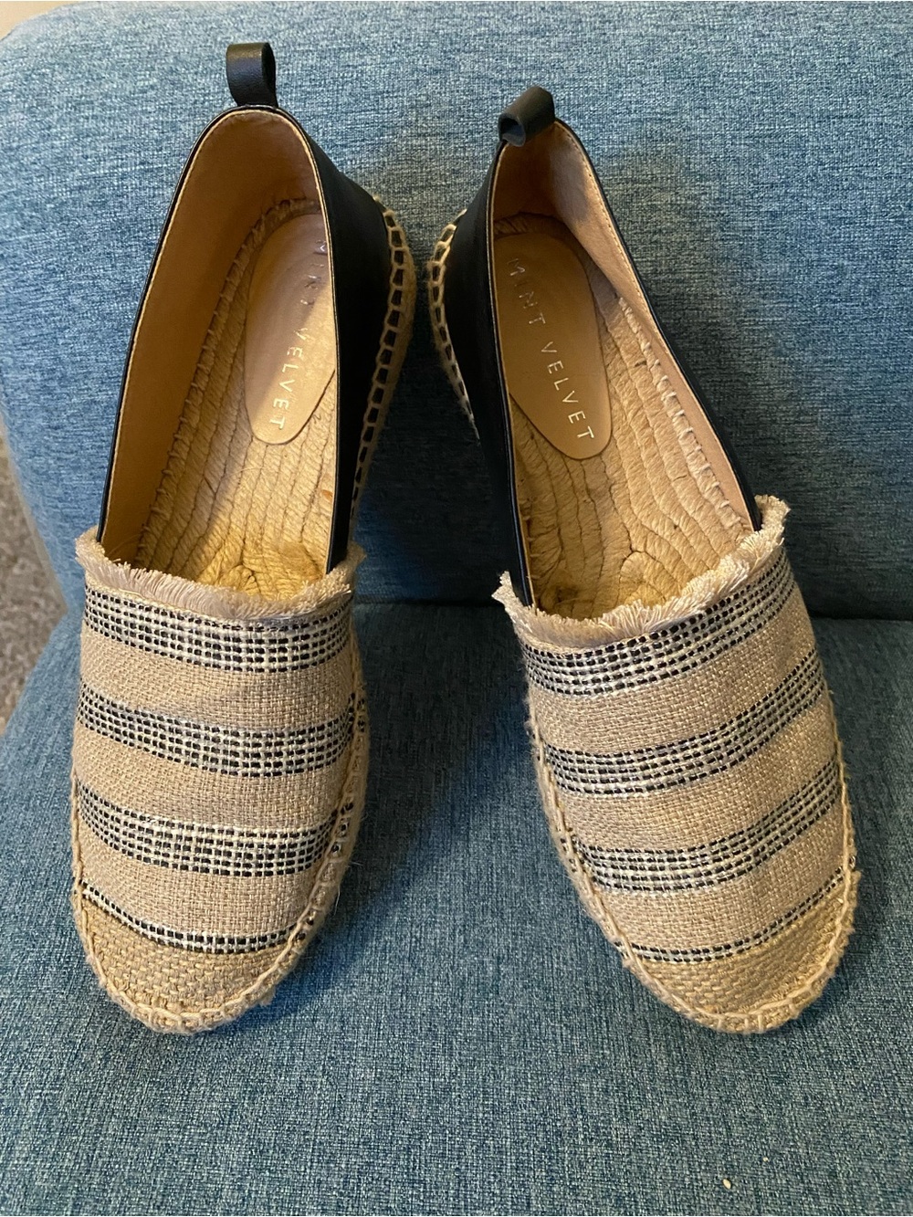 Mint Velvet Womens Espadrille Slip-On - Beige & Black size 40
